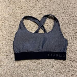 Gray Under Armour Compression Sports Bra - XS